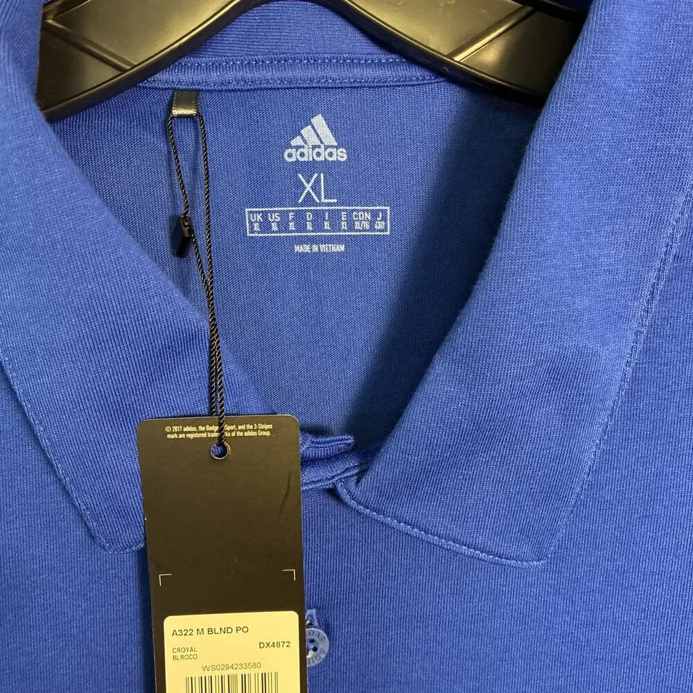 Adidas Men's XL Royal Blue Cotton Blend Polo A322